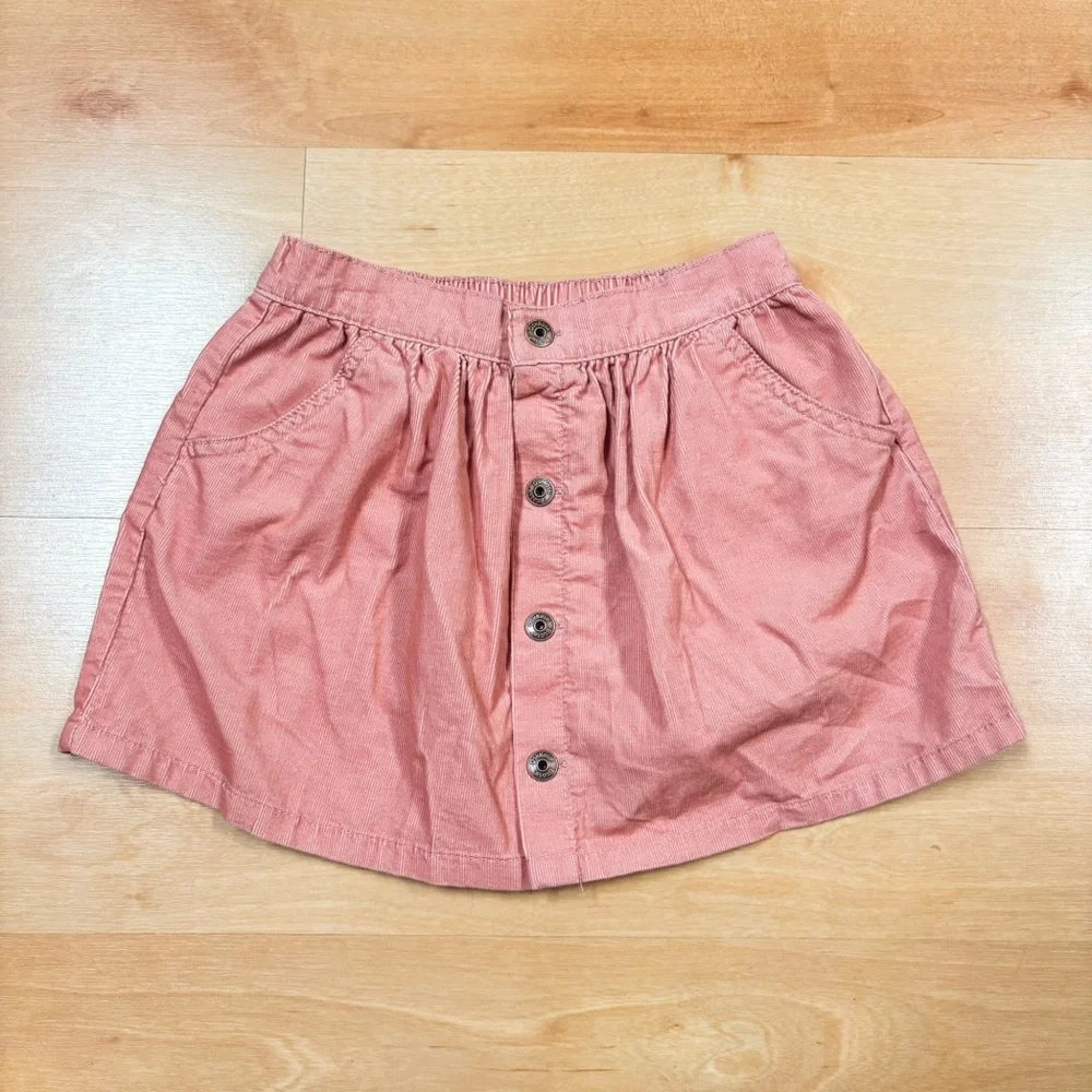 NWT Oshkosh Pink Corduroy Button Front Pull-on Skirt Toddler Girls 5T